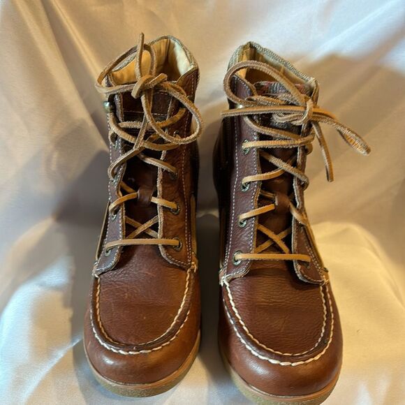 SPERRY top-siders Bailey brown leather wedge leather laces - Picture 9 of 12